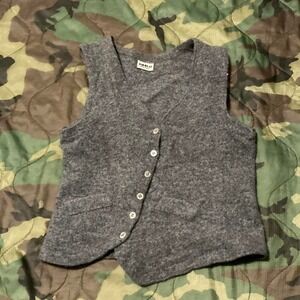 Daslu São Paulo merino wool angora rabbit‎ hair blend vest vintage